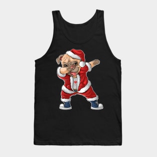 Dabbing Dog Santa Hat Christmas Tank Top